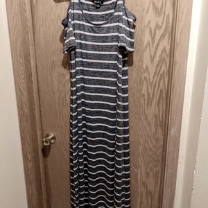 Gray/White maxi dress